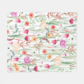 Couverture Polaire Motif mignon sans soudure avec différentes fleurs (Devant (Horizontal))