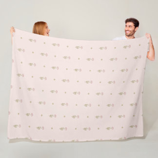 Couverture Polaire Motif minimaliste de fleurs sauvages avec des poin