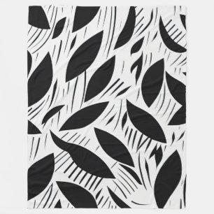 Couverture Polaire Motif minimaliste noir et blanc moderne