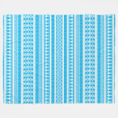 Couverture Polaire Motif minoen bleu et blanc ciel (Devant (Horizontal))
