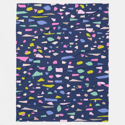 Couverture Polaire Motif moderne Abstrait Terrazzo en bleu (Devant)