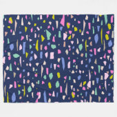 Couverture Polaire Motif moderne Abstrait Terrazzo en bleu (Devant (Horizontal))