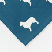 Couverture Polaire Motif moderne Aussie Silhouette | Monogramme bleu (Coin)