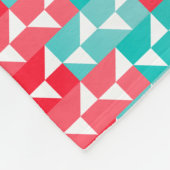 Couverture Polaire Motif moderne bleu et rouge d'Aqua géométrique (Coin)