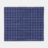 Couverture Polaire Motif moderne bleu noir Tartan Plaid (Devant (Horizontal))