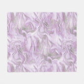 Couverture Polaire Motif moderne clair violet et marbre argenté (Devant (Horizontal))