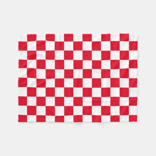 Couverture Polaire Motif moderne croate rouge Checker Blanche polaire (Devant (Horizontal))
