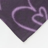 Couverture Polaire Motif moderne de coeur foncé violet (Coin)