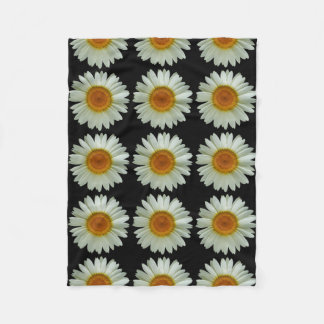 Couverture Polaire Motif moderne de marguerites blanches