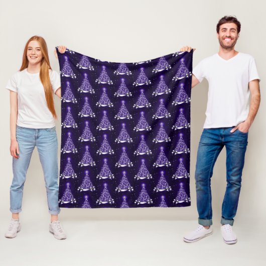 Couverture Polaire Motif moderne de vacances violet (En situation)