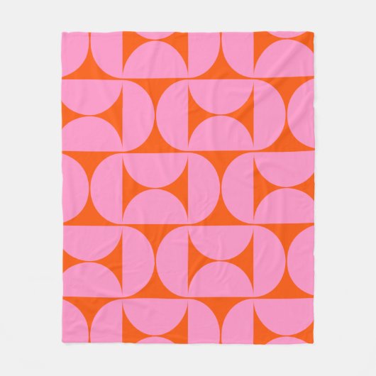 Couverture Polaire Motif Moderne Du Milieu Du Siècle Préppant Rose Et (Devant)
