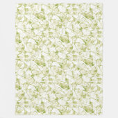 Couverture Polaire motif moderne élégant abstrait blanc-olive (Devant)