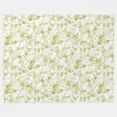 Couverture Polaire motif moderne élégant abstrait blanc-olive (Devant (Horizontal))