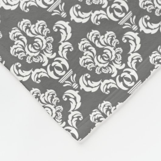 Couverture Polaire Motif moderne en graphite Damask Modèle de polaire (Coin)
