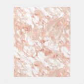 Couverture Polaire Motif moderne en marbre blanc et Rose en or (Devant)