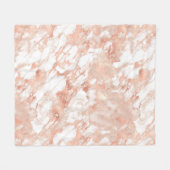 Couverture Polaire Motif moderne en marbre blanc et Rose en or (Devant (Horizontal))