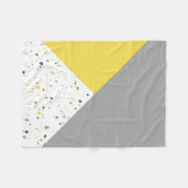 Couverture Polaire Motif moderne géométrique gris-jaune Terrazzo (Devant (Horizontal))