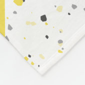 Couverture Polaire Motif moderne géométrique gris-jaune Terrazzo (Coin)