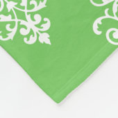 Couverture Polaire Motif moderne Monogramme vert brillant Damas (Coin)