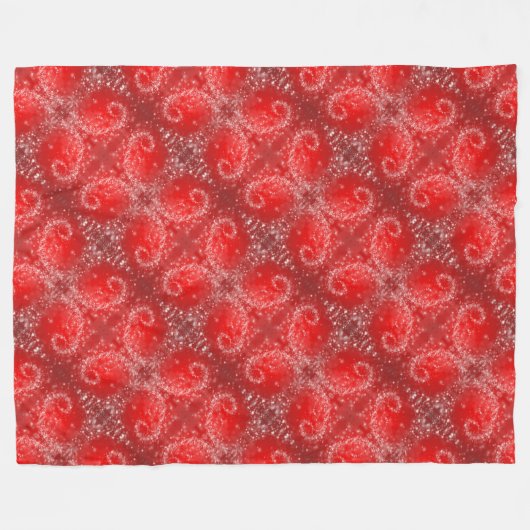 Couverture Polaire Motif moderne Red Snowflake (Devant (Horizontal))