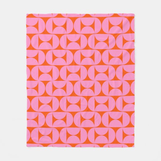 Couverture Polaire Motif moderne rose Et orange Du Milieu Du Siècle (Devant)
