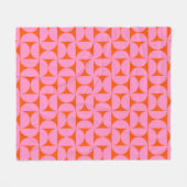 Couverture Polaire Motif moderne rose Et orange Du Milieu Du Siècle (Devant (Horizontal))