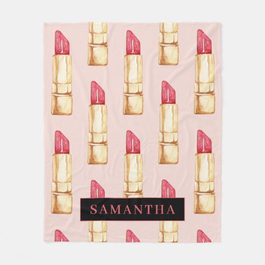 Couverture Polaire Motif moderne rose et rouge rouge rouge Fille avec (Devant)