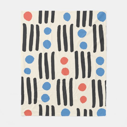 Couverture Polaire Motif moderne sans couture avec rayures et points (Devant)