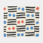 Couverture Polaire Motif moderne sans couture avec rayures et points (Devant (Horizontal))