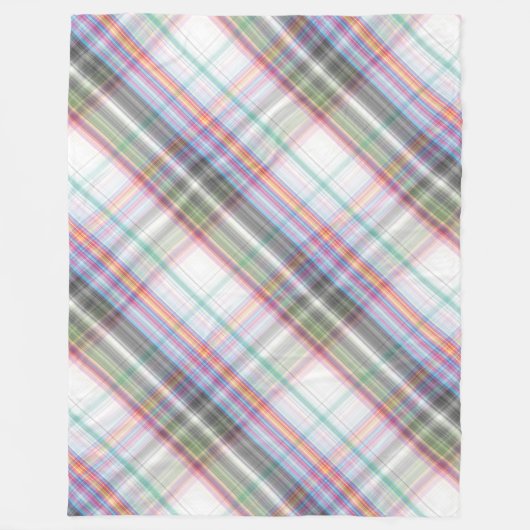 Couverture Polaire Motif moderne Tartan Vert Jaune Tan Tan Plaid. (Devant)