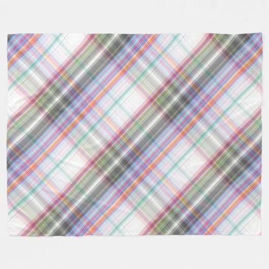 Couverture Polaire Motif moderne Tartan Vert Jaune Tan Tan Plaid. (Devant (Horizontal))