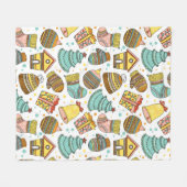 Couverture Polaire Motif moderne Whimsical de Noël Festif (Devant (Horizontal))