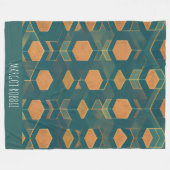 Couverture Polaire Motif monochromatique bleu Cube (Devant (Horizontal))