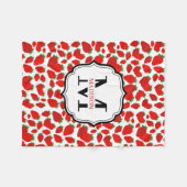 Couverture Polaire Motif Monogramme de fraises rouges (Devant (Horizontal))