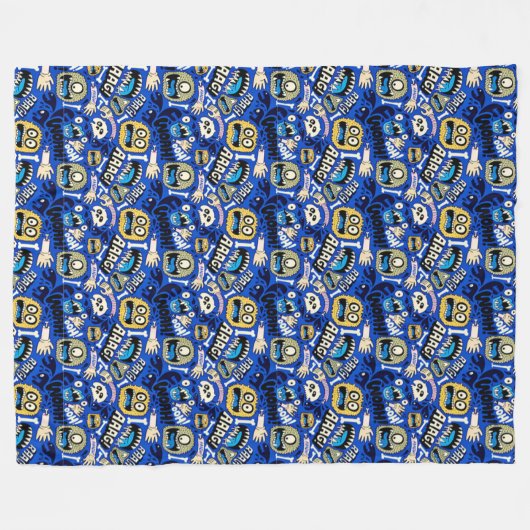 Couverture Polaire Motif monstre Halloween amusant (Devant (Horizontal))