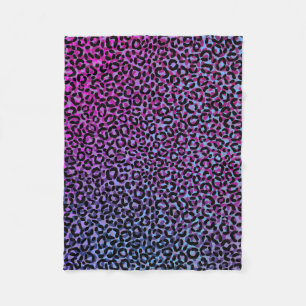 Couverture Polaire Motif multi d'empreinte de léopard de couleur