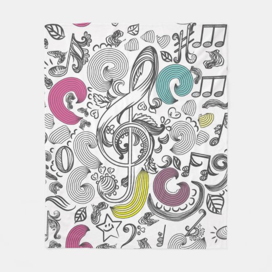 Couverture Polaire Motif musical (Devant)