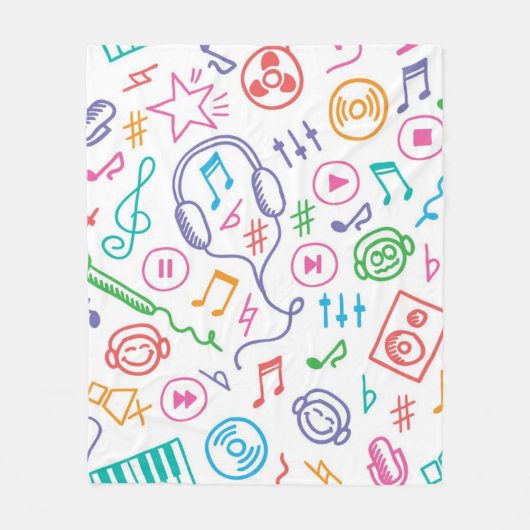 Couverture Polaire Motif musical (Devant)