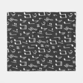 Couverture Polaire Motif musical (Devant (Horizontal))