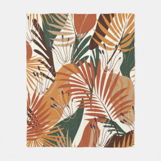 Couverture Polaire Motif naturel sans faille, plantes abstraits et fl