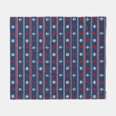 Couverture Polaire Motif nautique blanc et bleu rouge (Devant (Horizontal))