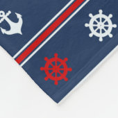 Couverture Polaire Motif nautique blanc et bleu rouge (Coin)