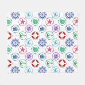 Couverture Polaire Motif nautique coloré (Devant (Horizontal))