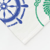 Couverture Polaire Motif nautique coloré (Coin)