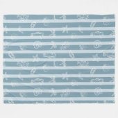 Couverture Polaire Motif Nautique Côtiers | Coquillage de Mer Bleu &  (Devant (Horizontal))