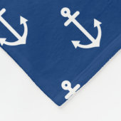 Couverture Polaire Motif nautique d'Ancre de bleu marine (Coin)