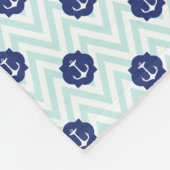 Couverture Polaire Motif nautique d'ancres de bleu marine de Chevron (Coin)