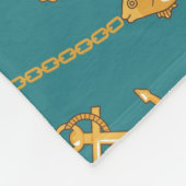 Couverture Polaire Motif nautique d'or (Coin)