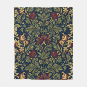 Couverture Polaire Motif Navy Fleur de Grenade William Morris