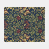 Couverture Polaire Motif Navy Fleur de Grenade William Morris (Devant (Horizontal))